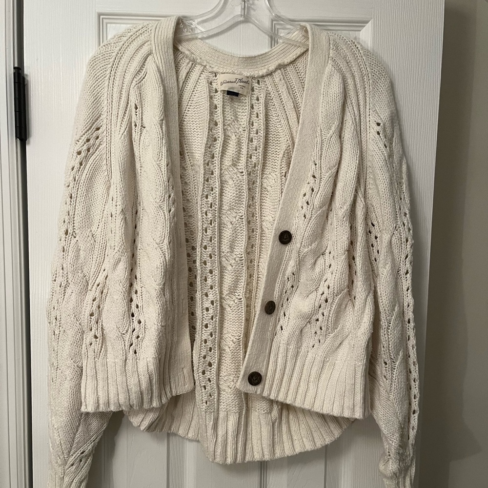 Target (Universal Thread) Cream Cardigan, size large